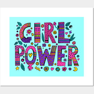 Girl Power Colorful Designer Positive Inspiration Girly Quote Posters and Art